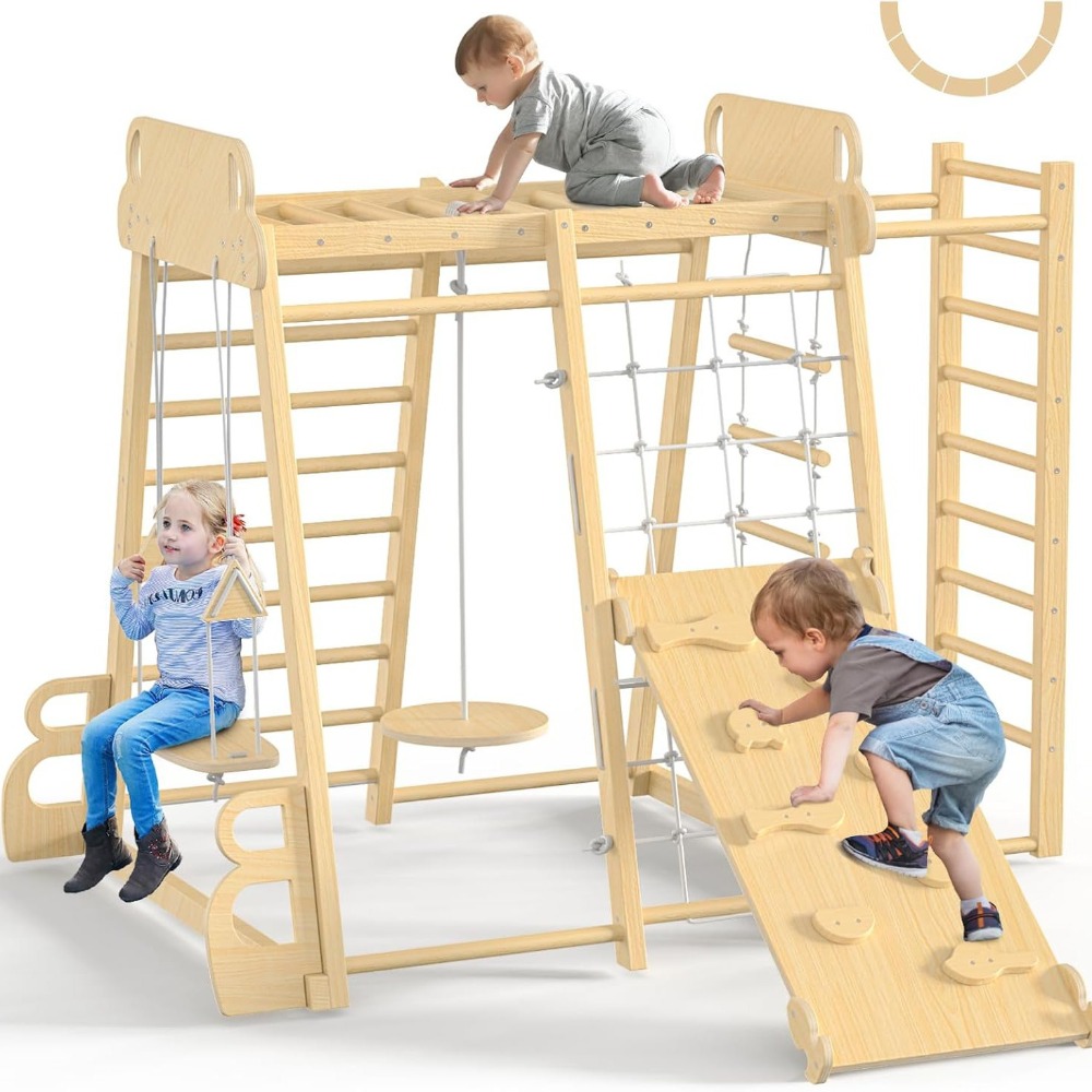 Home Gym For Kids - Indoor Jungle Gym 9-in-1 Playground Kids