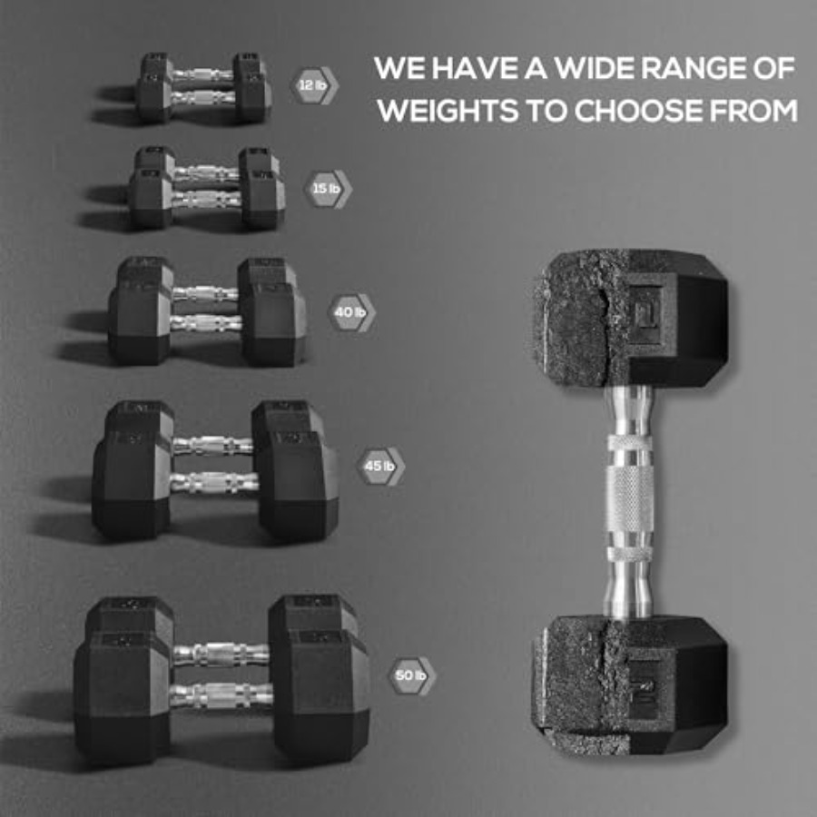 40lbs/45lbs/50lbs Rubber Dumbb - Home Gym Furniture avis et prix
