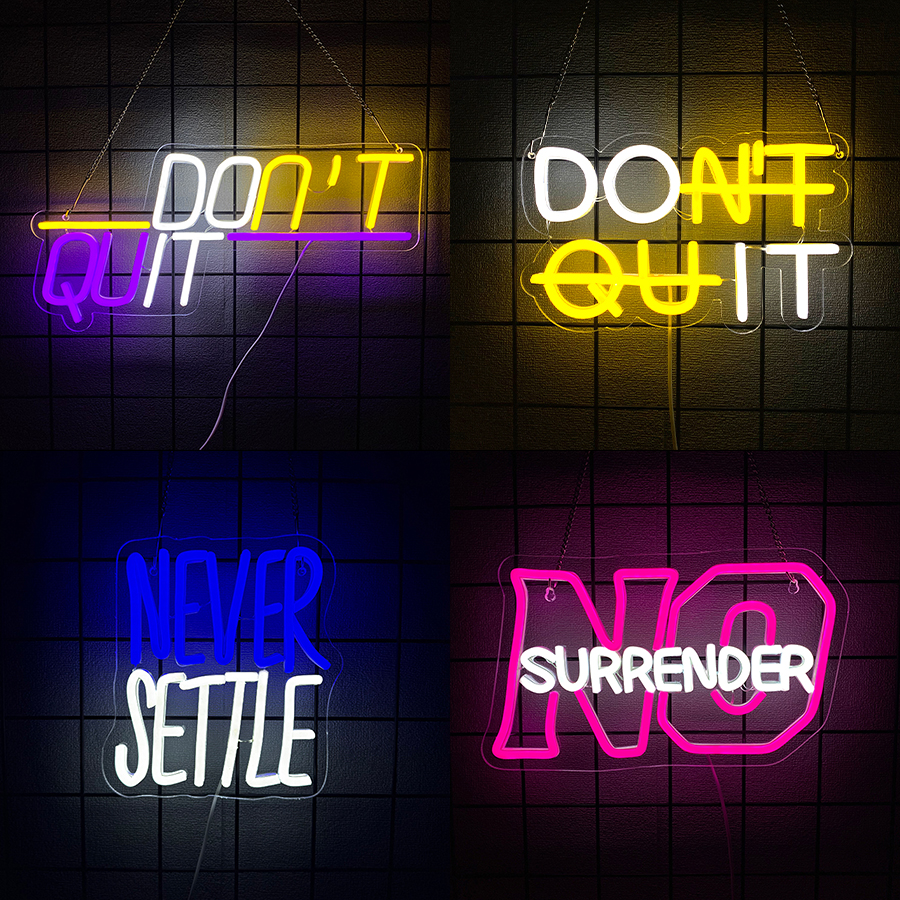 No Surrender Neon Sign For Wal - Home Gym Neon Sign avis et prix