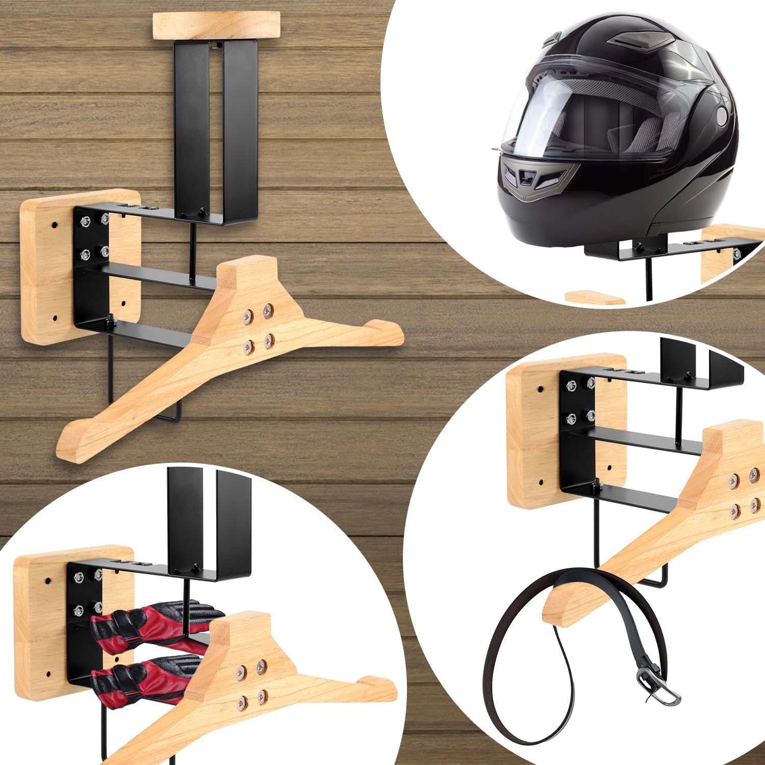 Wood Motorcycle Helmet Holder  - Home Gym Furniture avis et prix