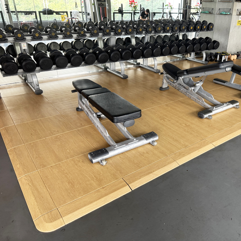 Home Gym Wooden Grain Rubber F - Home Gym Rubber Flooring avis et prix