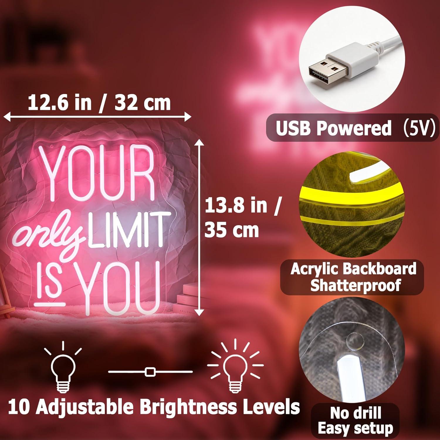Your Only Limit Is You Neon Si - Home Gym Neon Sign avis et prix