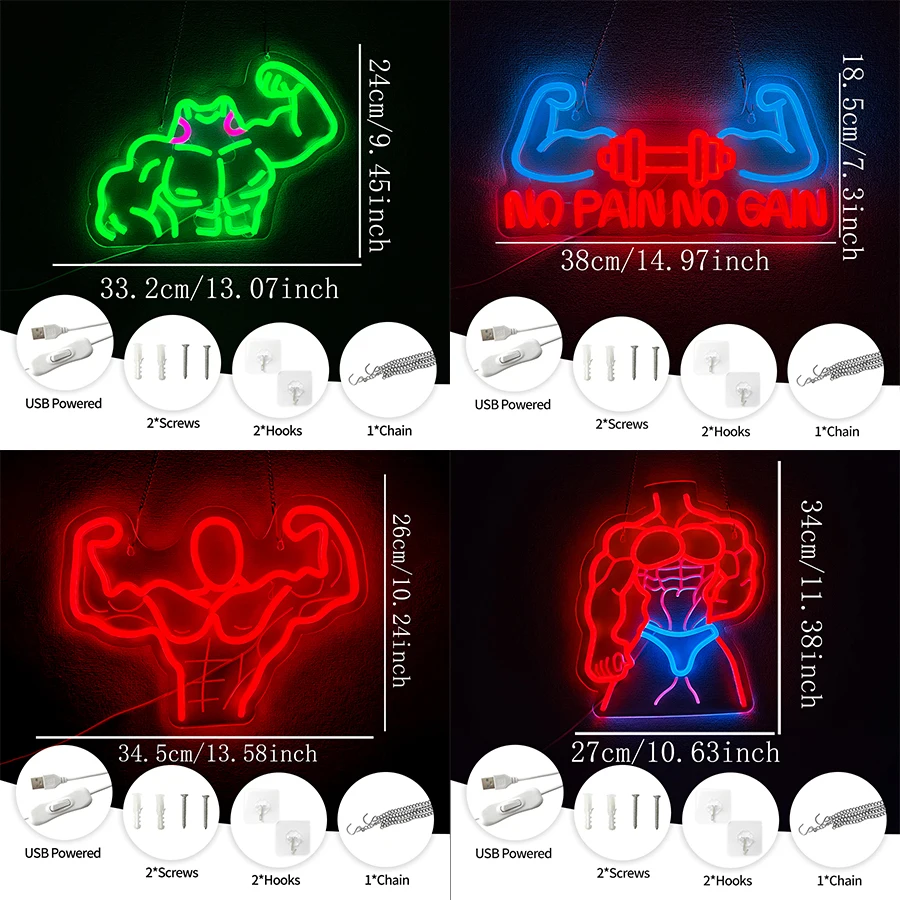 Fitness Led Neon Sign for Busi - Home Gym Icon avis et prix