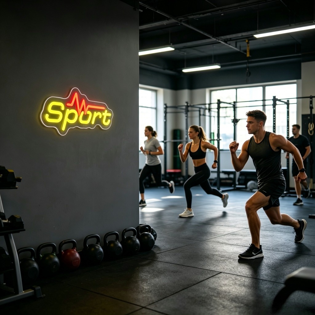 Sport Neon Sign LED USB Dimmab - Home Gym Neon Sign avis et prix