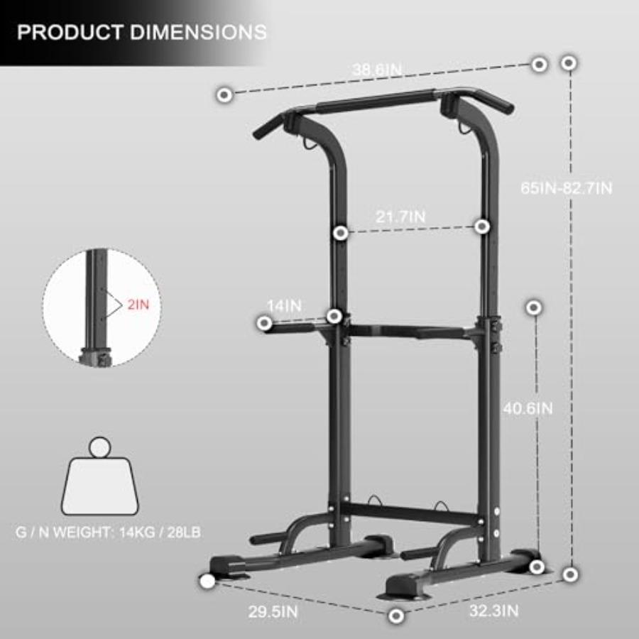 Power Tower Pull Up Bar Height - Home Gym Multi avis et prix