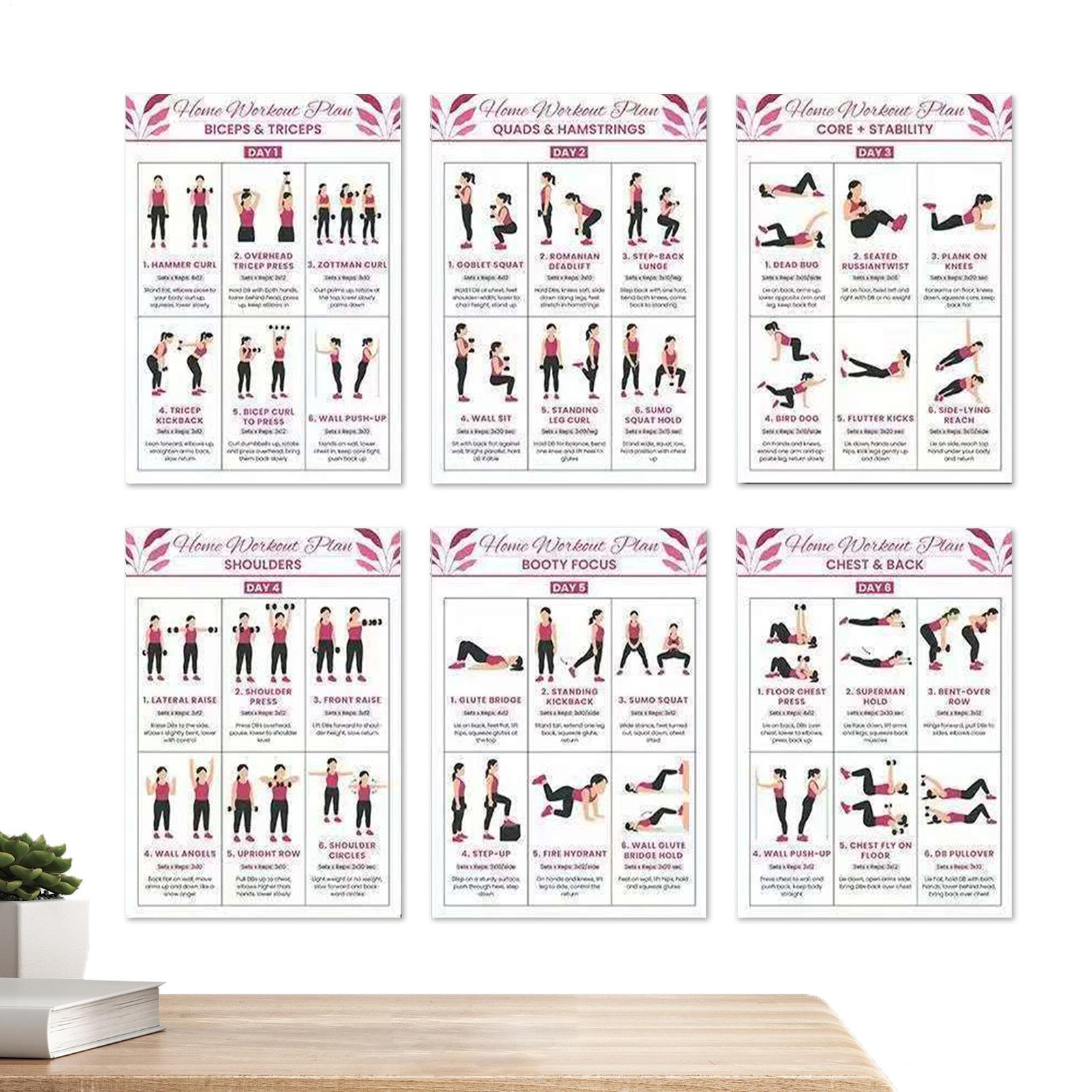 Exercise Posters 6 Pieces Full - Home Gym Guide avis et prix