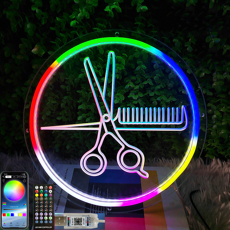 Bluetooth RGBIC Scissors Neon  - Home Gym Neon Sign avis et prix
