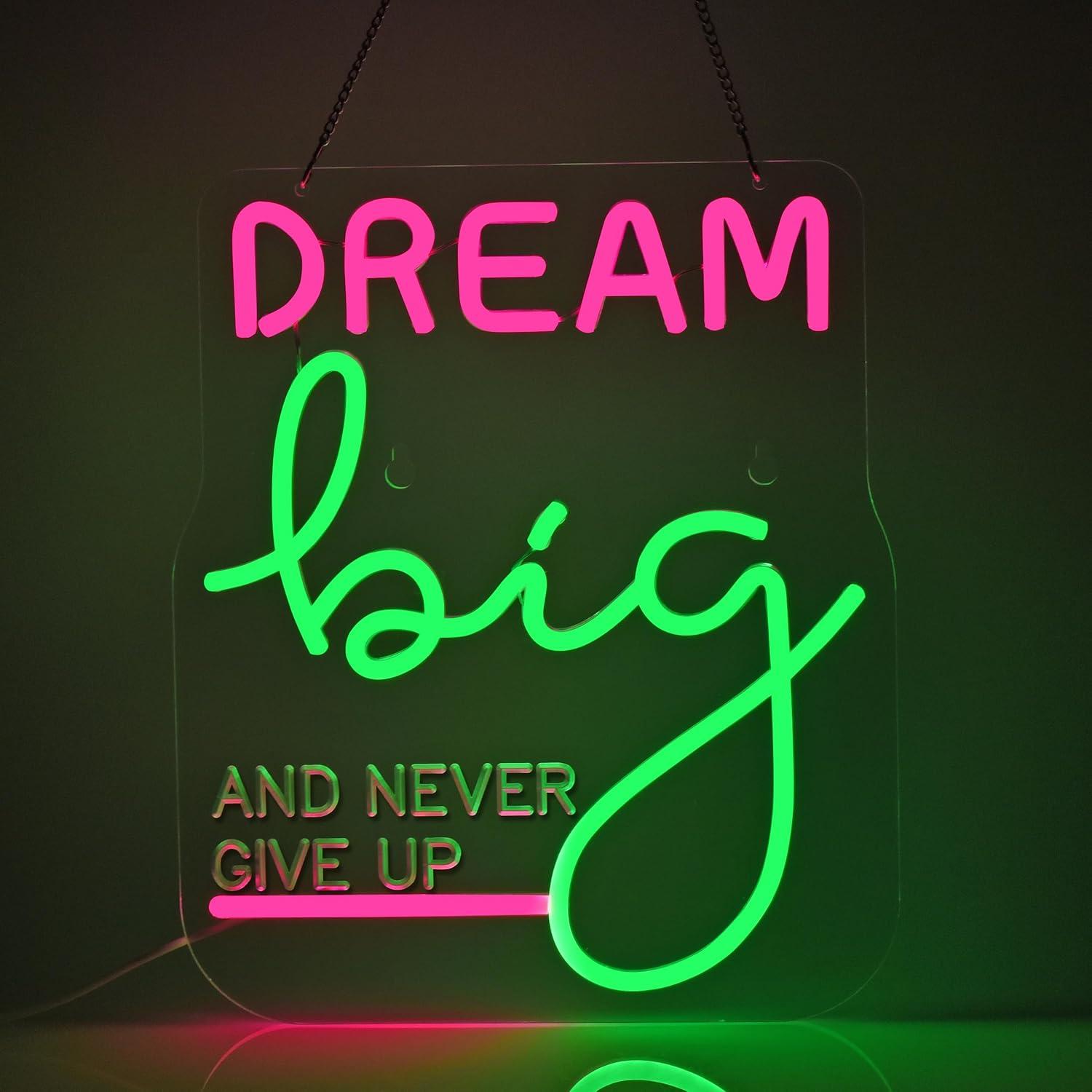 Dream Big Neon Sign Motivation - Home Gym Neon Sign avis et prix
