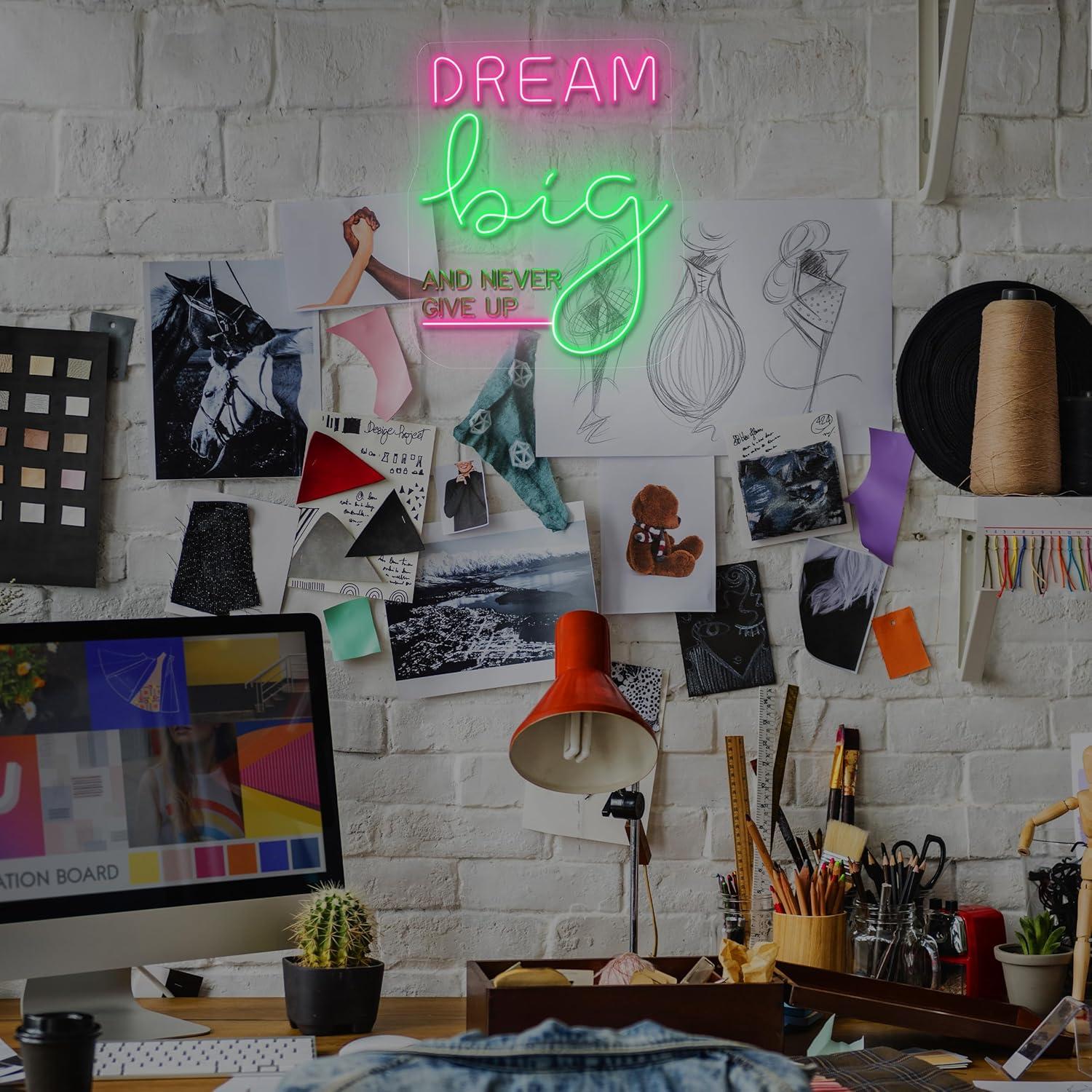 Dream Big Neon Sign Motivation - Home Gym Neon Sign avis et prix