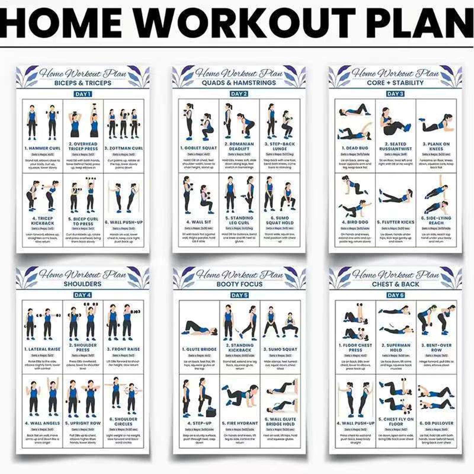 Workout Poster 6 Pieces Full B - Home Gym Guide avis et prix