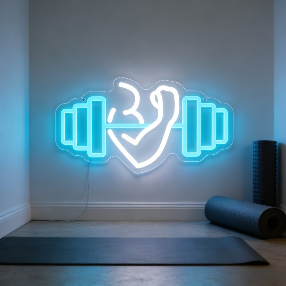 Bicep Dumbbell Neon Sign LED W - Home Gym Neon Sign avis et prix