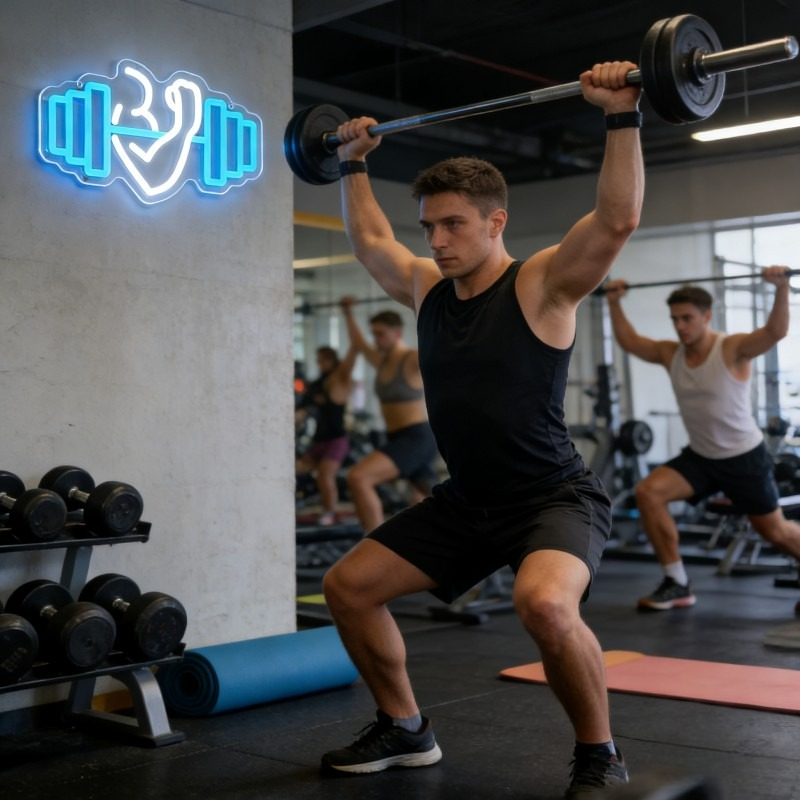 Bicep Dumbbell Neon Sign LED W - Home Gym Neon Sign avis et prix