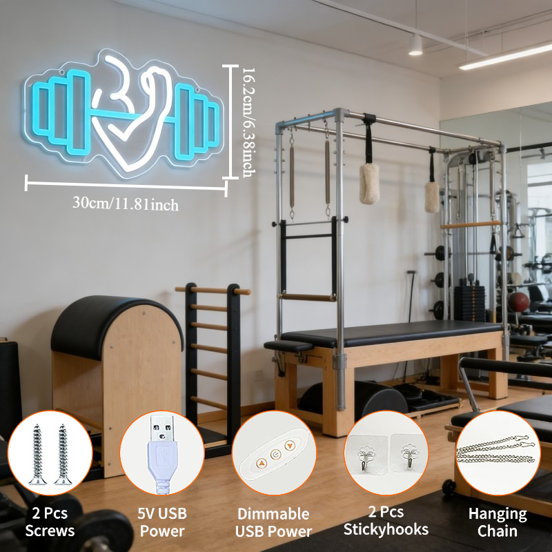 Bicep Dumbbell Neon Sign LED W - Home Gym Neon Sign avis et prix