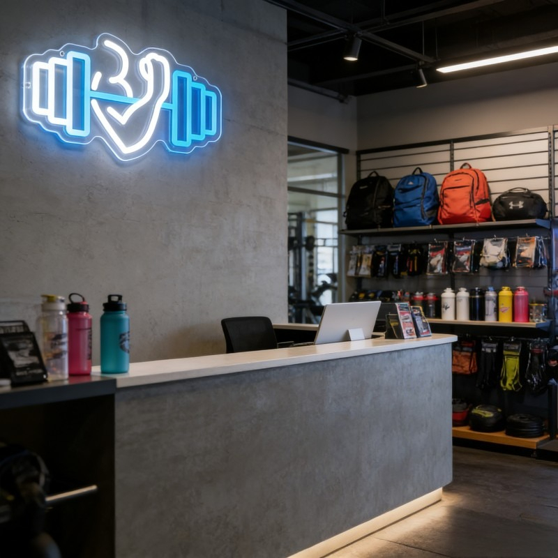 Bicep Dumbbell Neon Sign LED W - Home Gym Neon Sign avis et prix