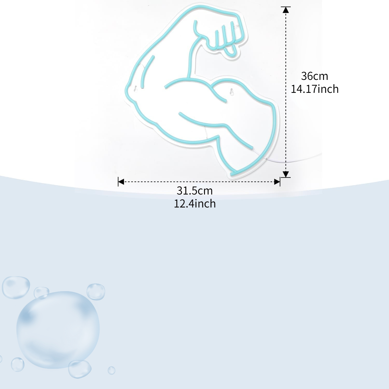 Muscle Arm Neon Sign Blue Glow - Home Gym Neon Sign avis et prix