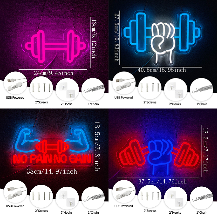 No Pain No Gain Neon Sign for  - Home Gym Neon Sign avis et prix