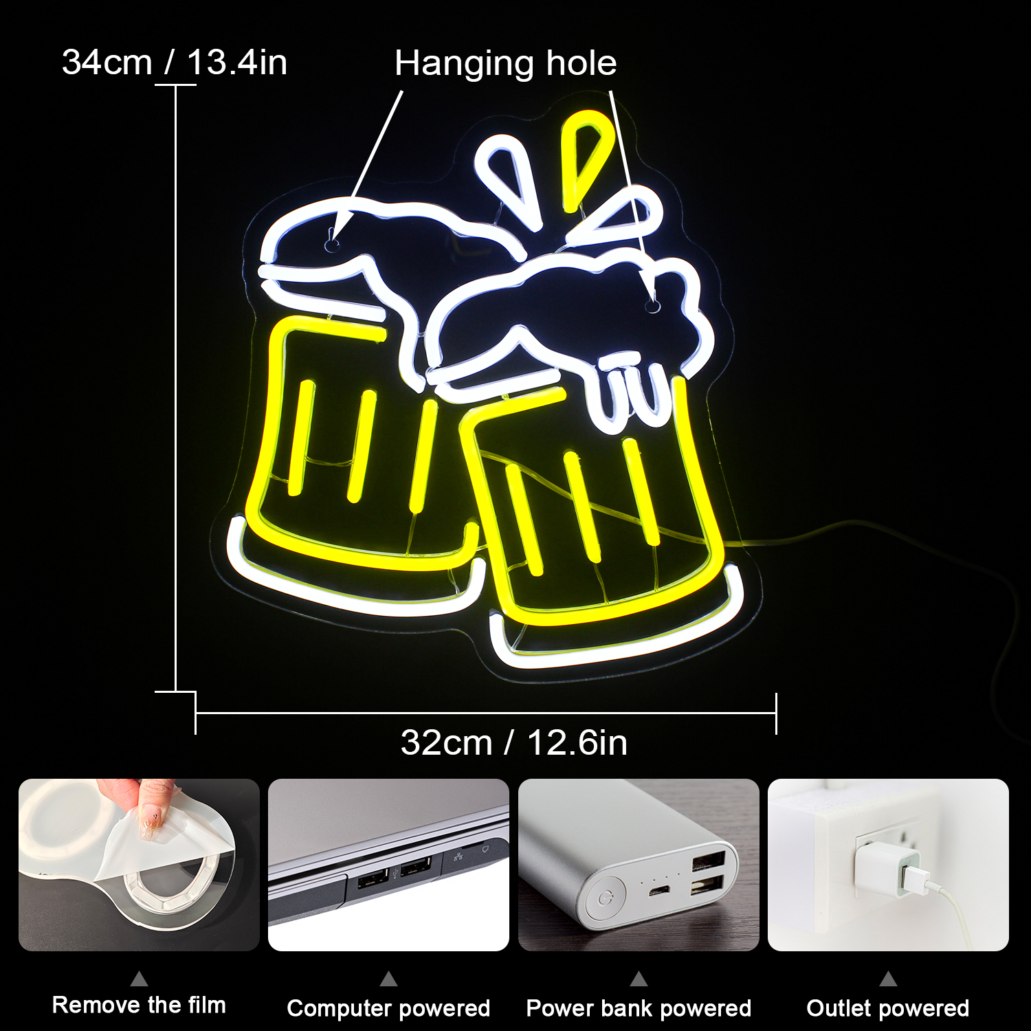 Beer Cheers Neon Led Signs Bed - Home Gym Neon Sign avis et prix
