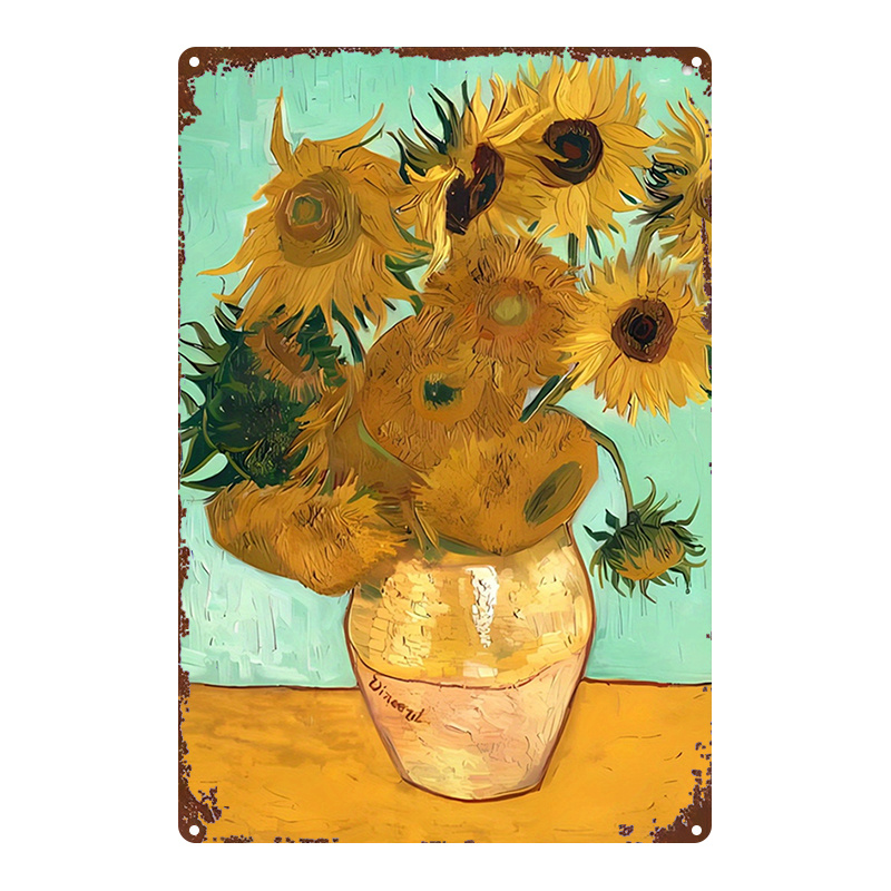 Van Gogh Sunflowers Metal Wall - Home Gym Icon avis et prix