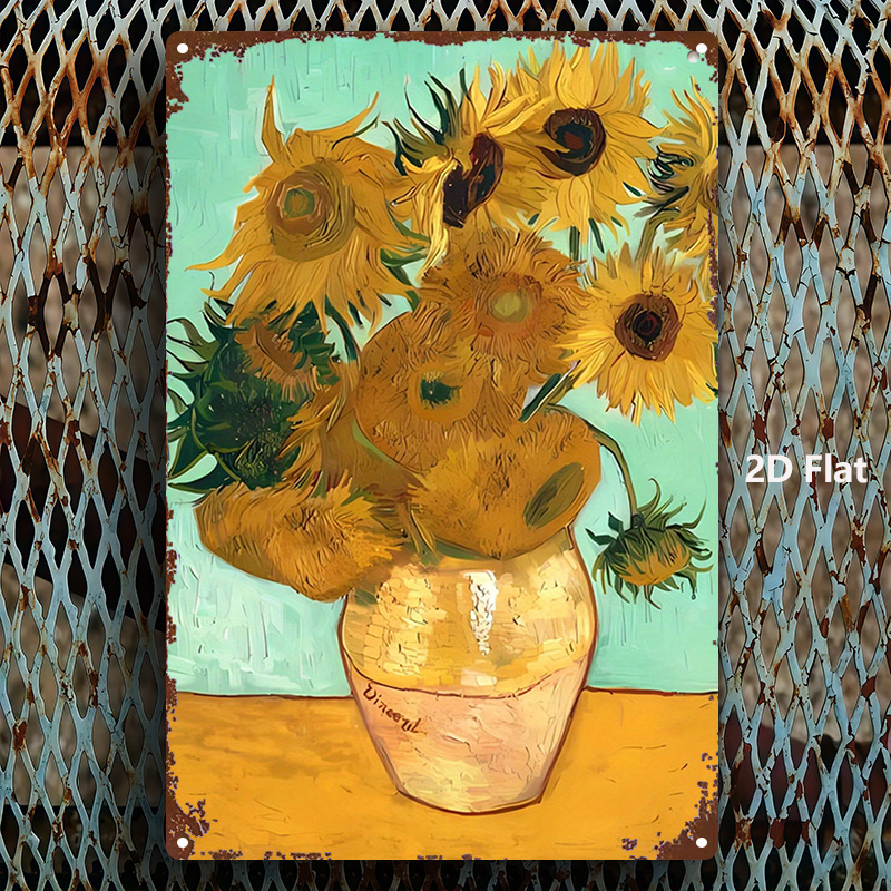Van Gogh Sunflowers Metal Wall - Home Gym Icon avis et prix