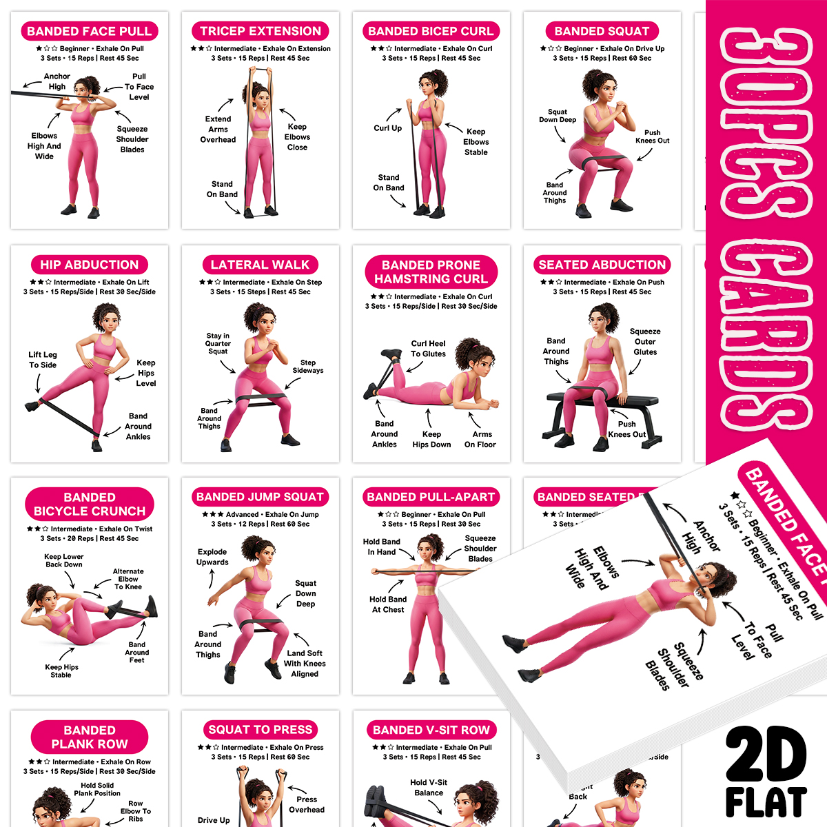 30pcs Banded Exercise Cards,Fu - Home Gym Guide avis et prix